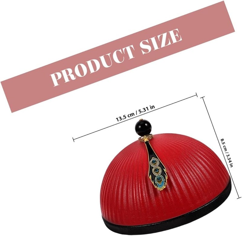 منفضة سجائر خزفية حمراء مع غطاء للإكسسوارات التدخين الداخلية والخارجية للمنزل والمكتب - Image 2